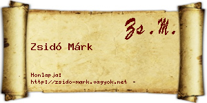 Zsidó Márk névjegykártya